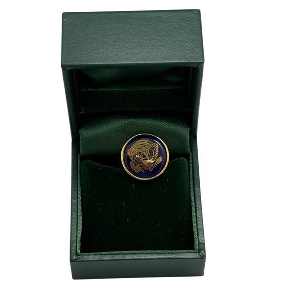 Hand-Painted McLaughlin Glazeware Presidential Lapel Pin In Gift Box - Picture 2 of 7